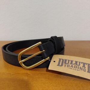 NWT. Duluth Trading Company Women's Black Leather Dress Belt Size Small (11411)